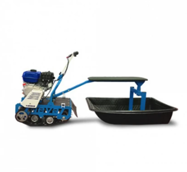 Мотобуксировщик НЕВА МС-1К с санями и сиденьем в Октябрьском