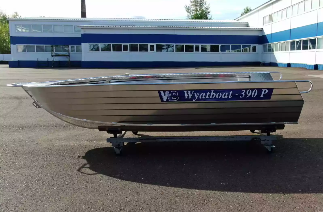 Алюминиевая лодка Wyatboat-390РМ увеличенный борт в Октябрьском