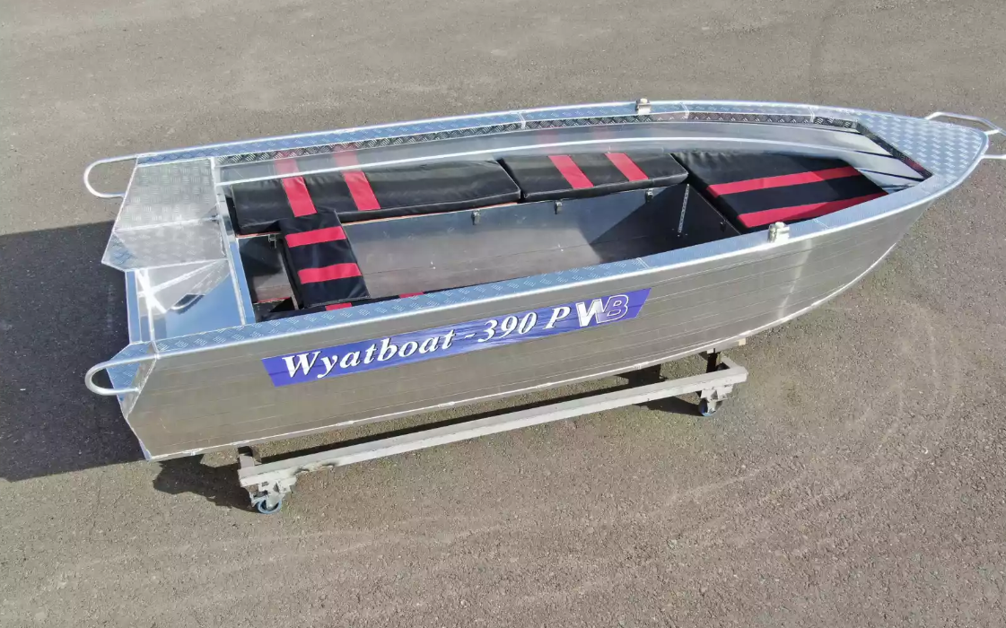 Алюминиевая лодка Wyatboat-390РМ увеличенный борт в Октябрьском