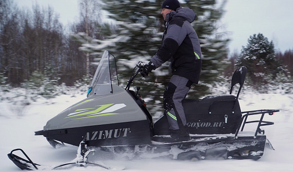 Миниснегоход Бурлак Азимут 20 л.с. , эл.запуск, реверс, тормоз гидравл, капот серый в Октябрьском