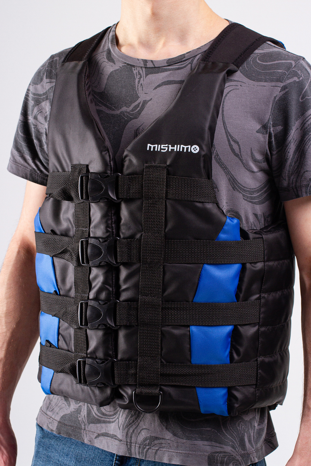 Жилет спасательный MISHIMO PRO Премиум качества Черно-синий в Октябрьском