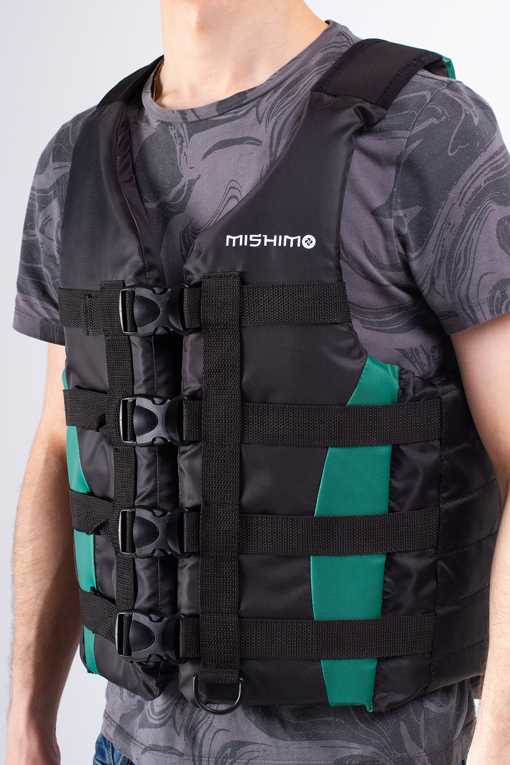 Жилет спасательный MISHIMO PRO Премиум качества Черно-зеленый в Октябрьском