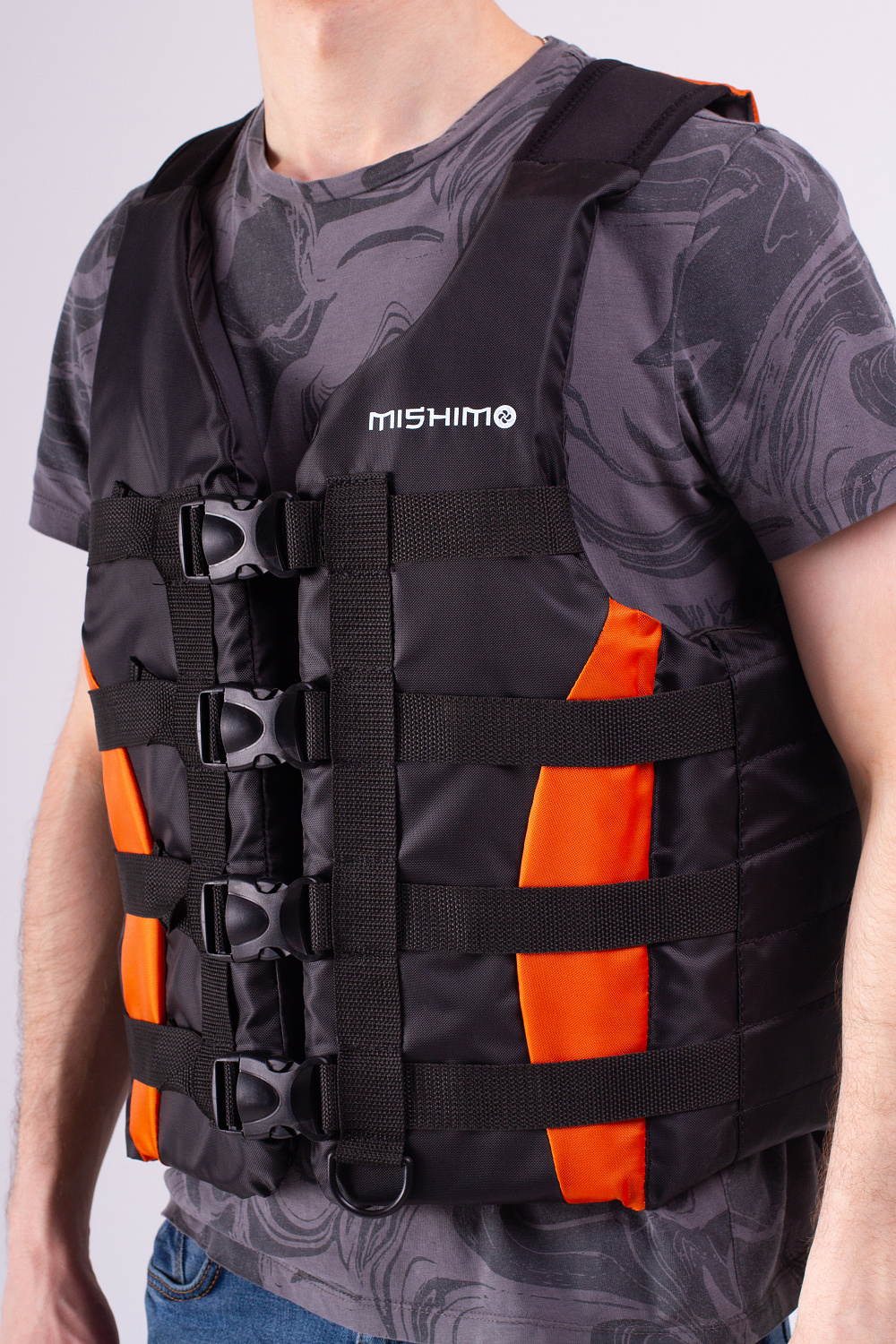 Жилет спасательный MISHIMO PRO Премиум качества Черно-оранжевый в Октябрьском
