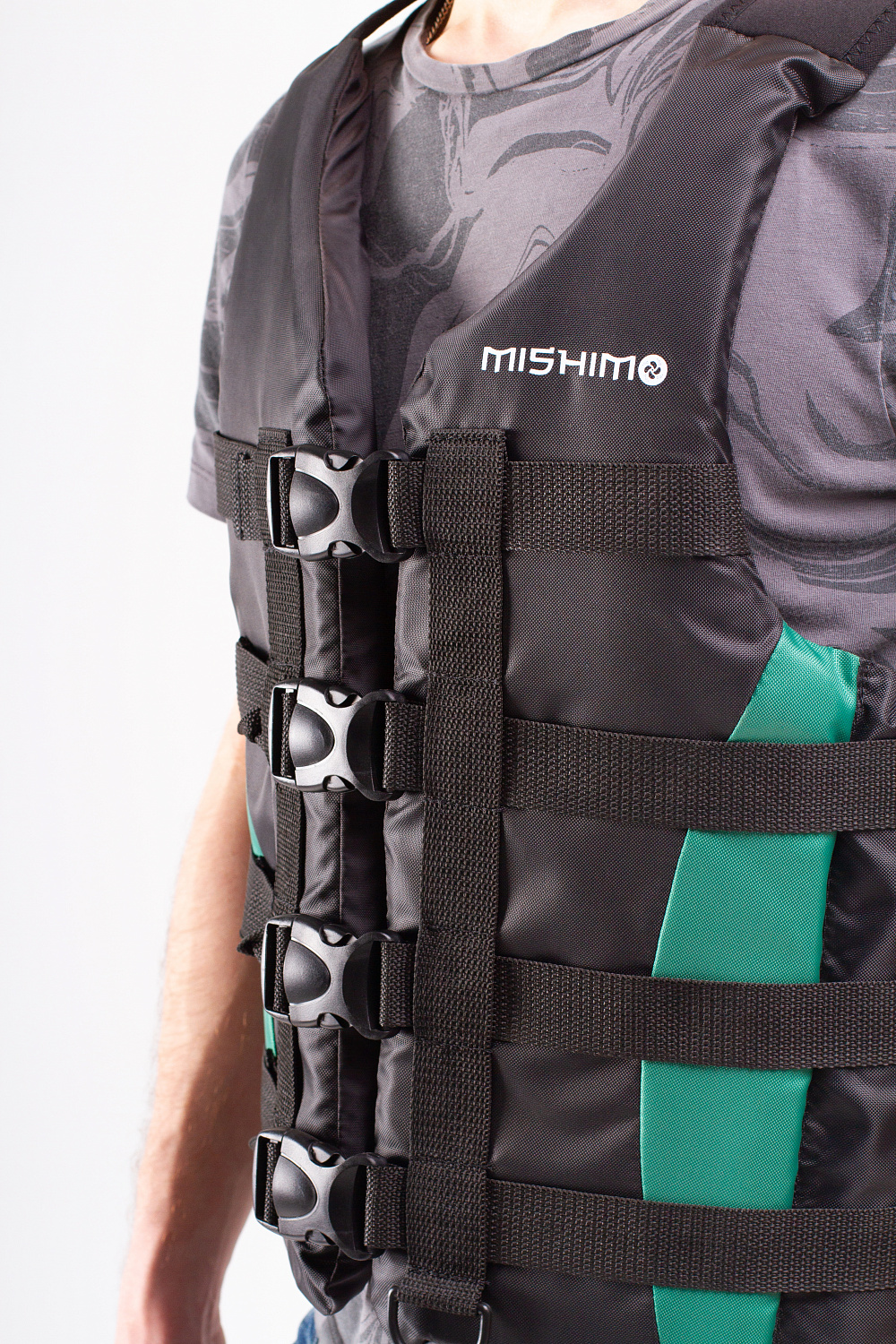 Жилет спасательный MISHIMO PRO Премиум качества Черно-зеленый в Октябрьском