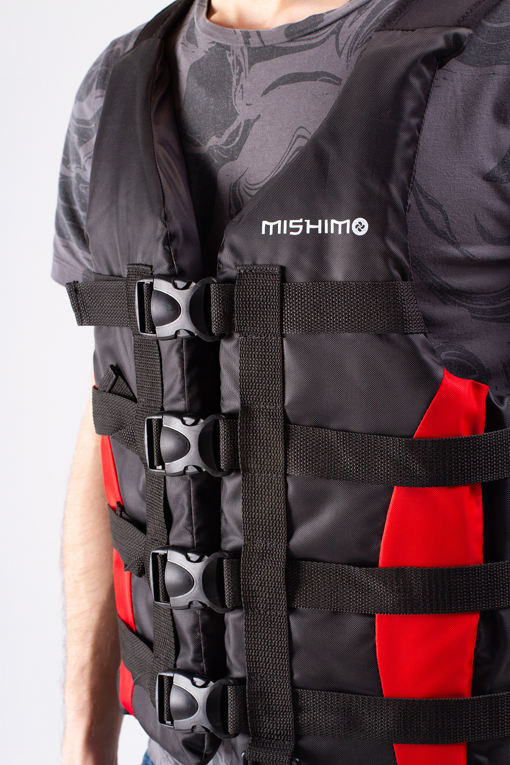 Жилет спасательный MISHIMO PRO Премиум качества Черно-красный в Октябрьском